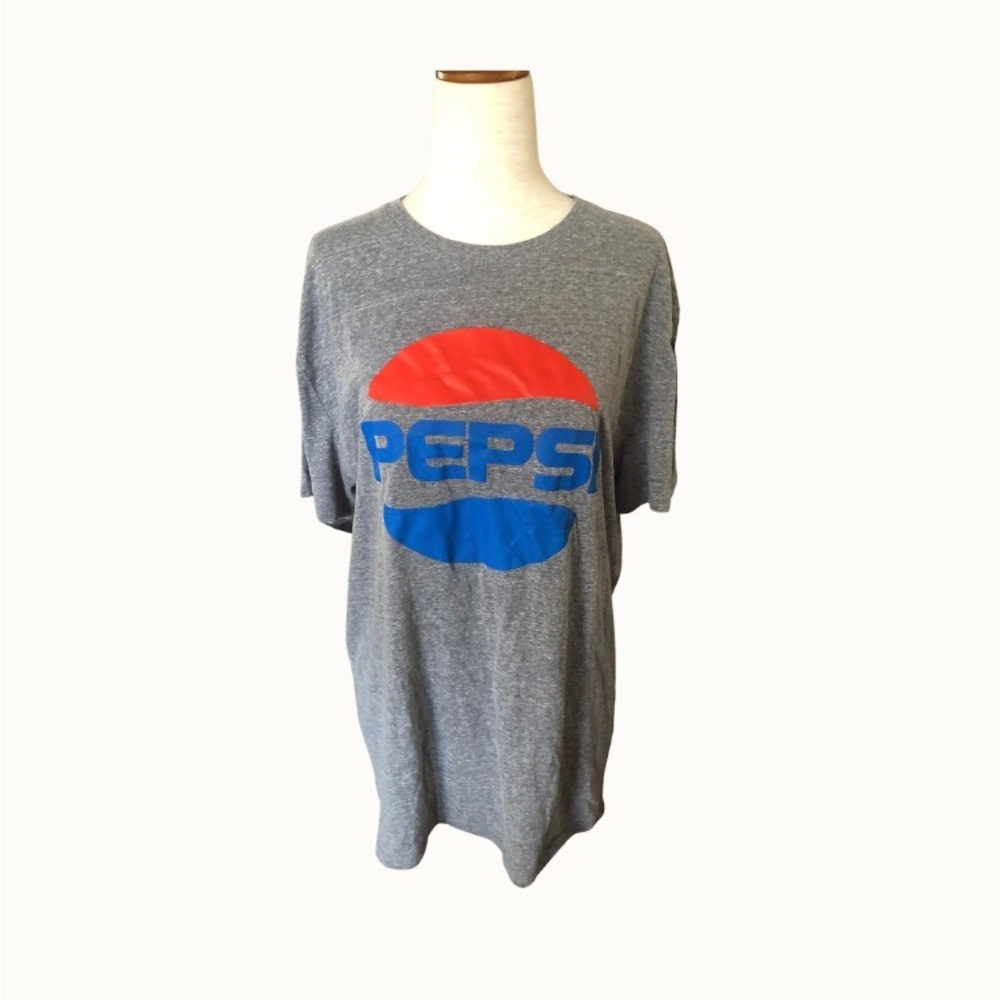 Pepsi Logo Men’s Grey Graphic Tee Shirt Sz‎ Large